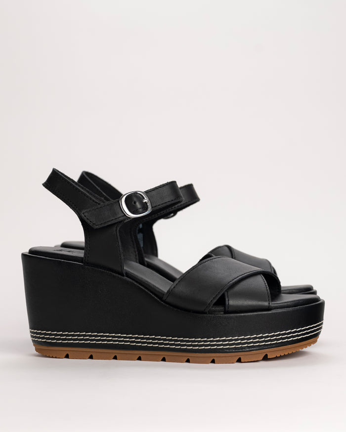 SUNPEAK WEDGE ANKLE - BLACK - LEATHER