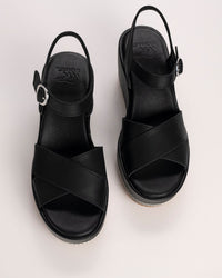 SUNPEAK WEDGE ANKLE - BLACK - LEATHER