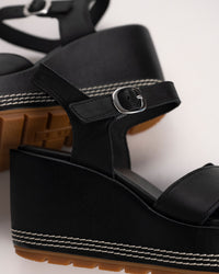 SUNPEAK WEDGE ANKLE - BLACK - LEATHER
