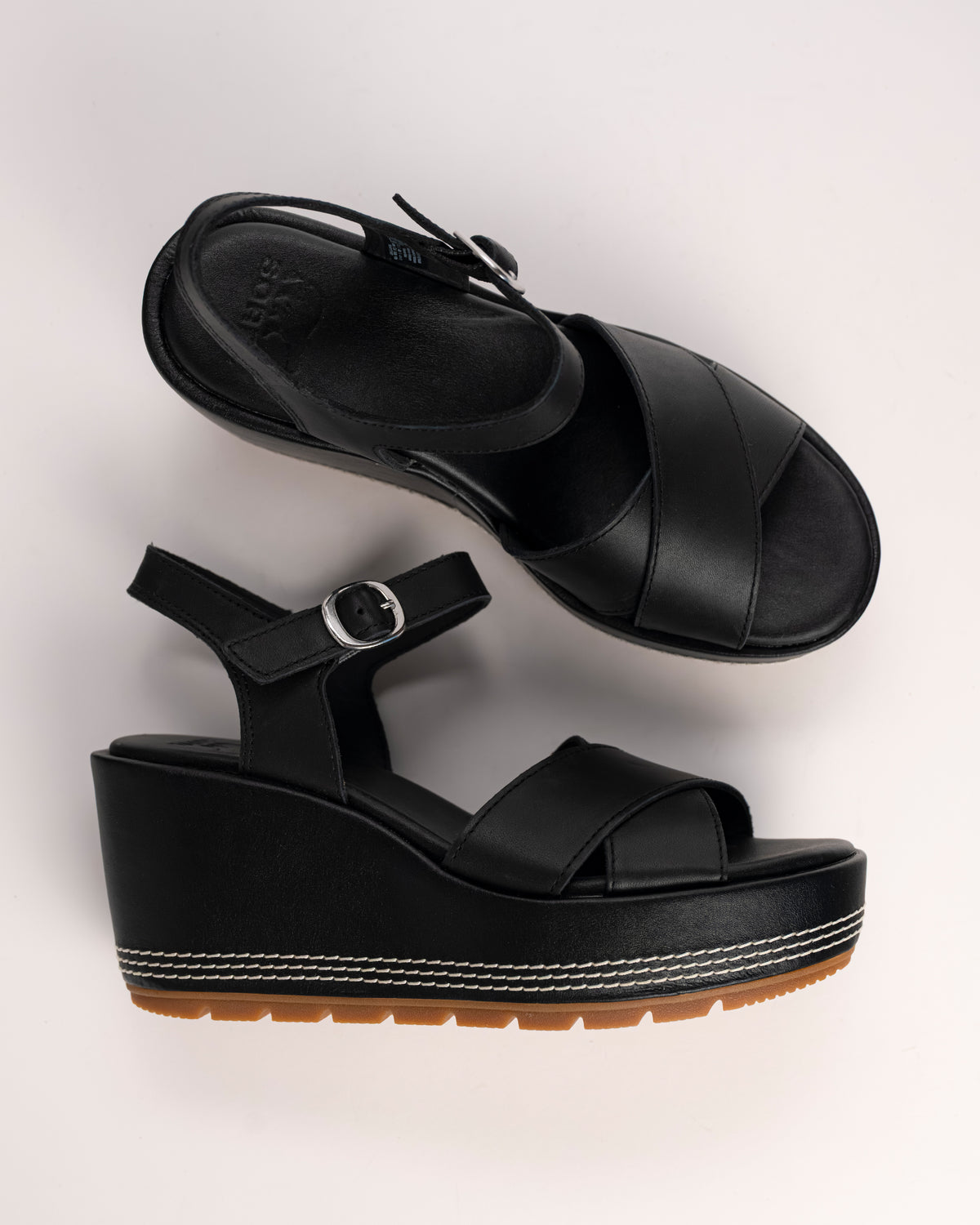 SUNPEAK WEDGE ANKLE - BLACK - LEATHER