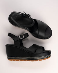 SUNPEAK WEDGE ANKLE - BLACK - LEATHER