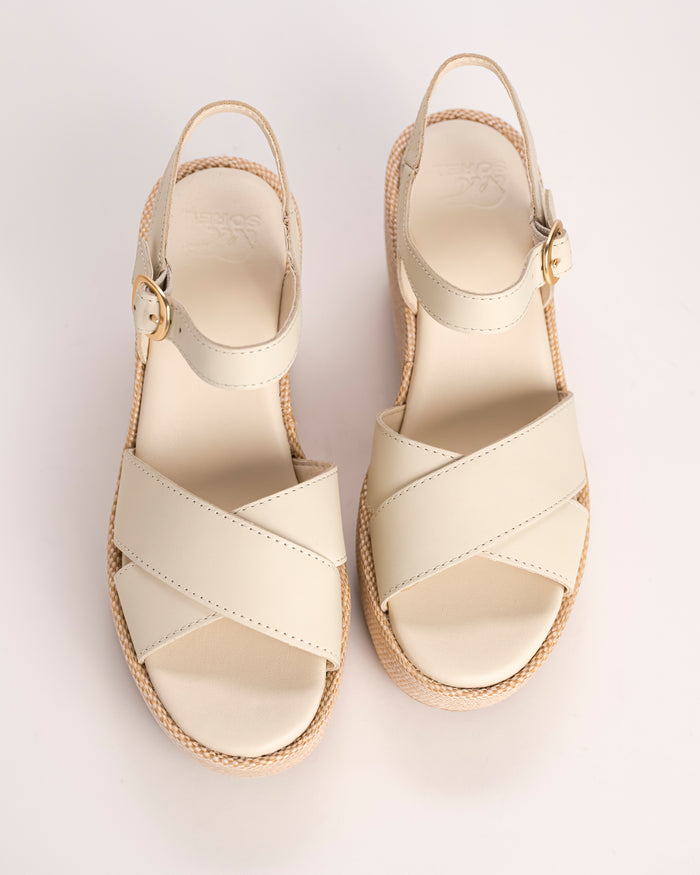 SUNPEAK WEDGE ANKLE - CHALK - LEATHER