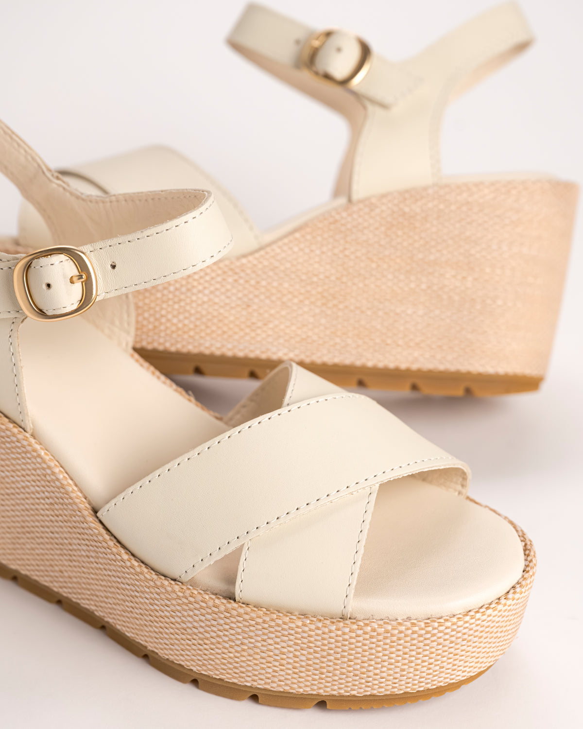 SUNPEAK WEDGE ANKLE - CHALK - LEATHER