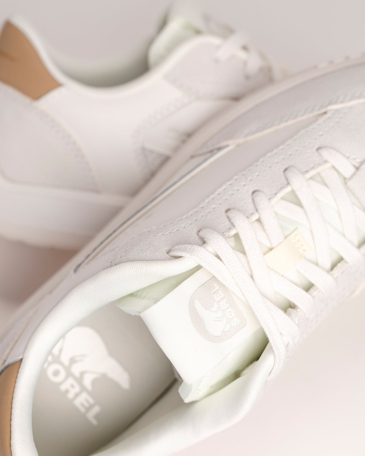 Close-up of suede texture on SOREL Ona Drift sneaker