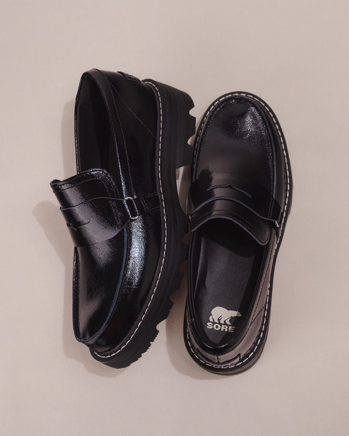 Women's SOREL REVEL AVE Black Patent Leather Loafer