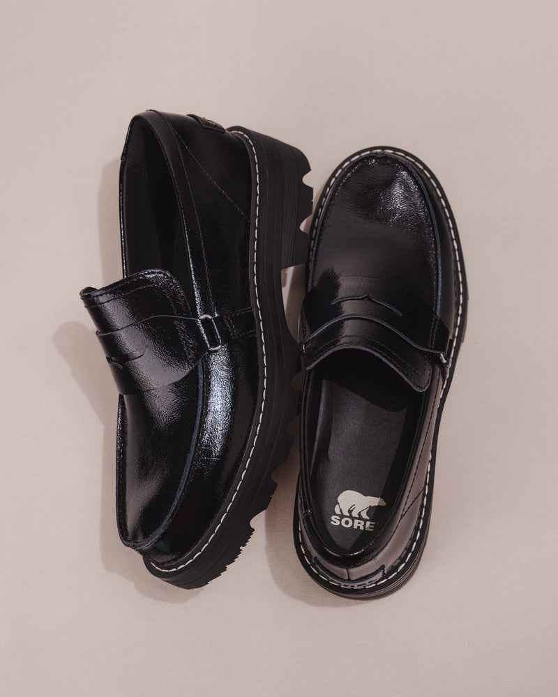 Women's SOREL REVEL AVE Black Patent Leather Loafer