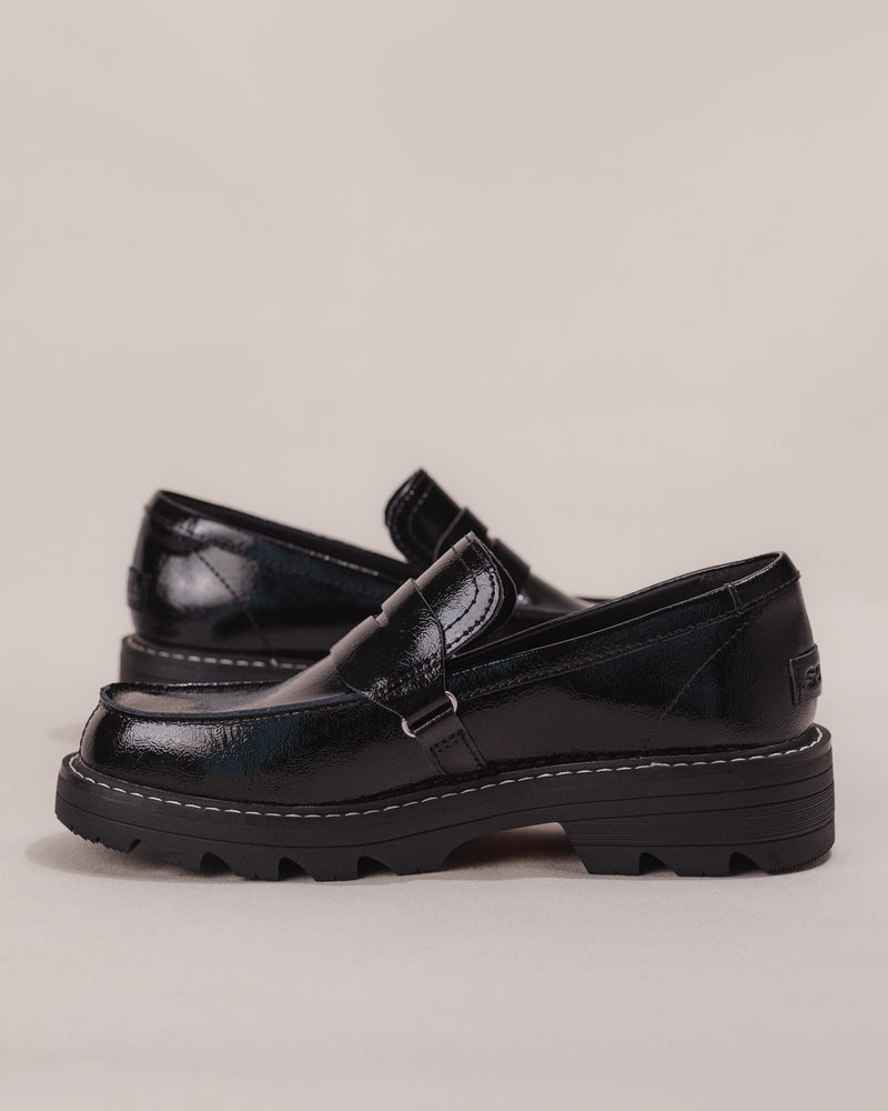 Women's SOREL REVEL AVE Black Patent Leather Loafer