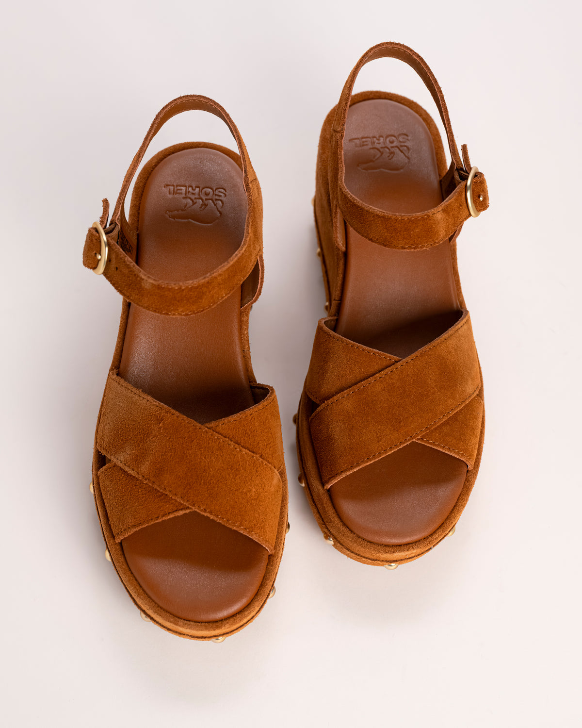 SUNPEAK WEDGE ANKLE RIVET - ICED TEA - SUEDE