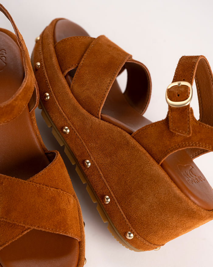 SUNPEAK WEDGE ANKLE RIVET - ICED TEA - SUEDE