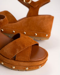 SUNPEAK WEDGE ANKLE RIVET - ICED TEA - SUEDE