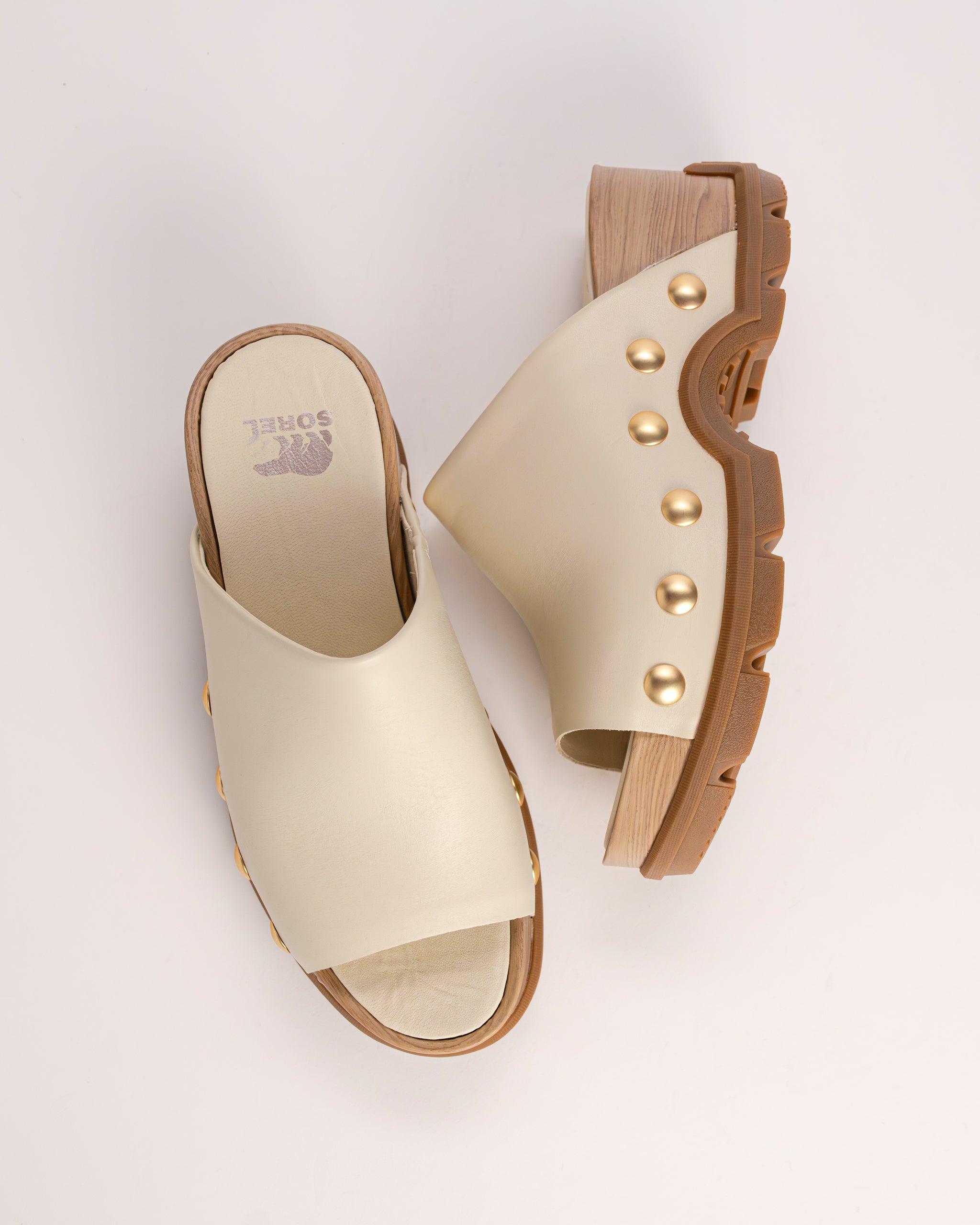 Women's SOREL Roam'n Slide Platform Leather Sandal with Rivets