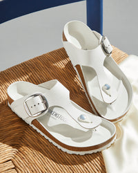 GIZEH BIG BUCKLE - WHITE - LEATHER