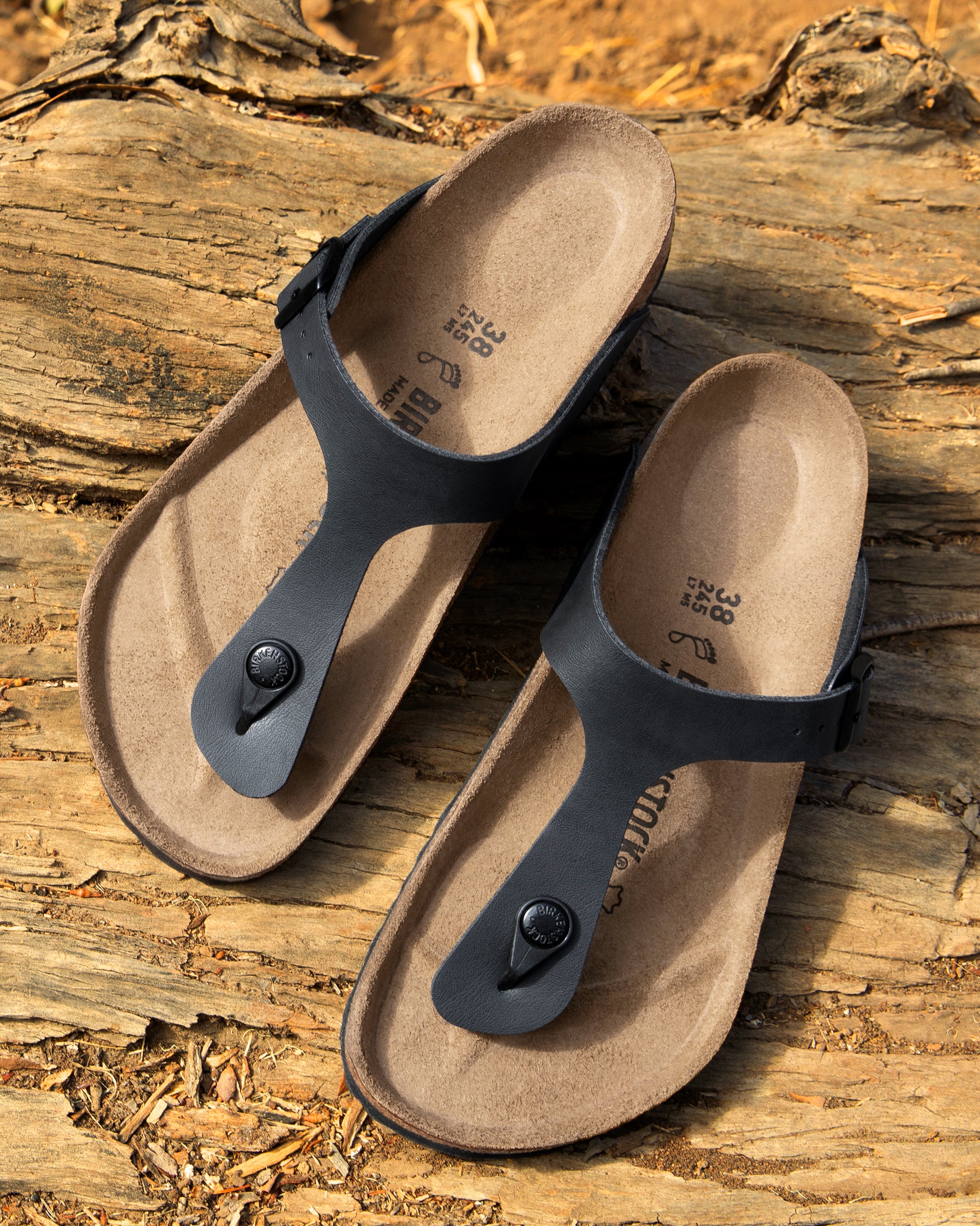 Birkenstock Gizeh T-Strap Sandal | Black Birko-Flor – Plaza Shoe Store