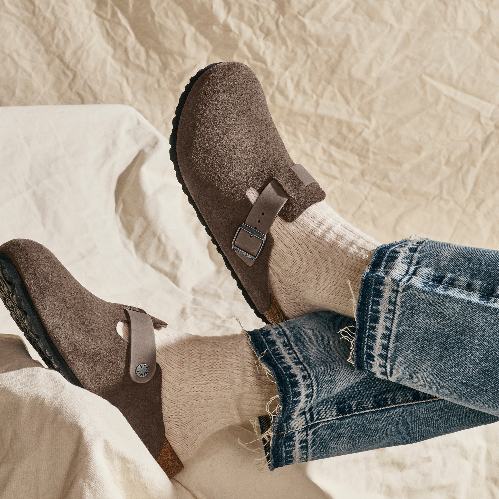 Men's Birkenstock Boston Clog – Concrete Gray Mixed Leather