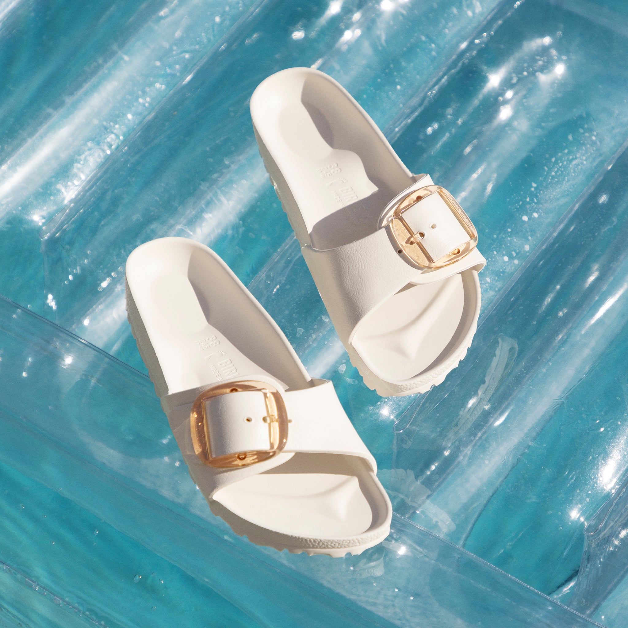 Women's Birkenstock Madrid Big Buckle EVA Slide in Eggshell
