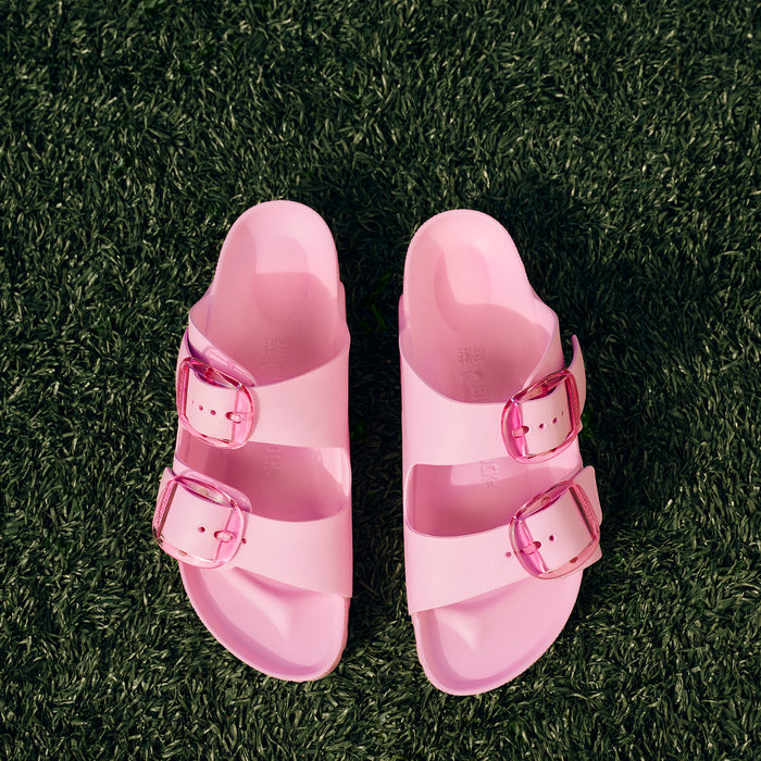 Women's Birkenstock Arizona Big Buckle Stealth EVA Sandal in Fondant Pink, water-friendly