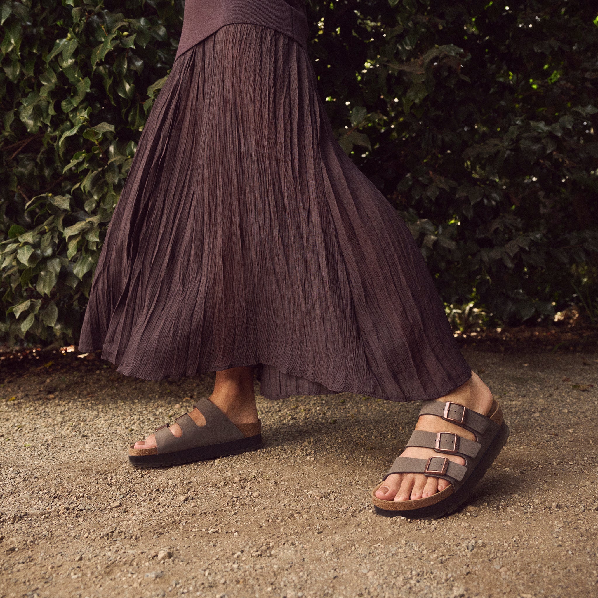Birkenstock Florida Flex Platform Vegan Sandal in Mocha Birko-Flor