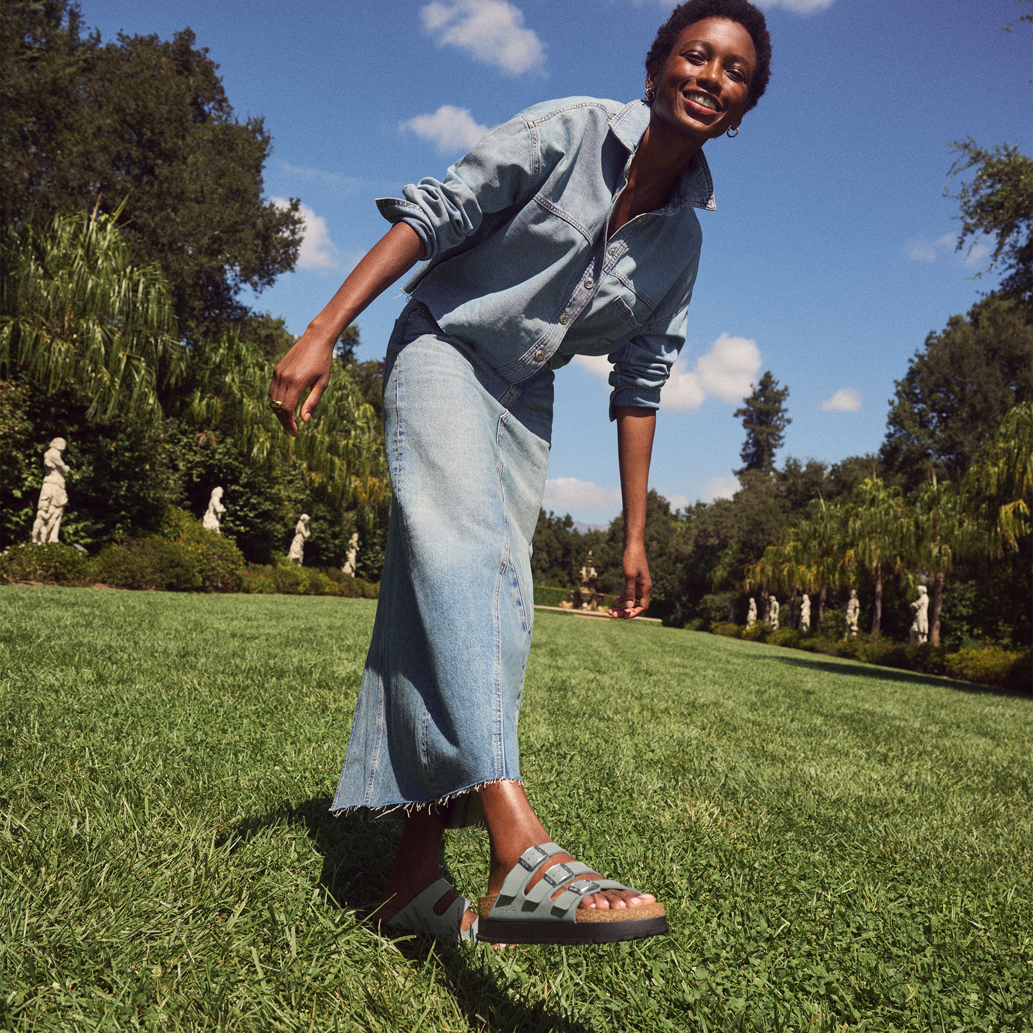 Women's Birkenstock Florida Flex Platform Sandal in Pure Sage