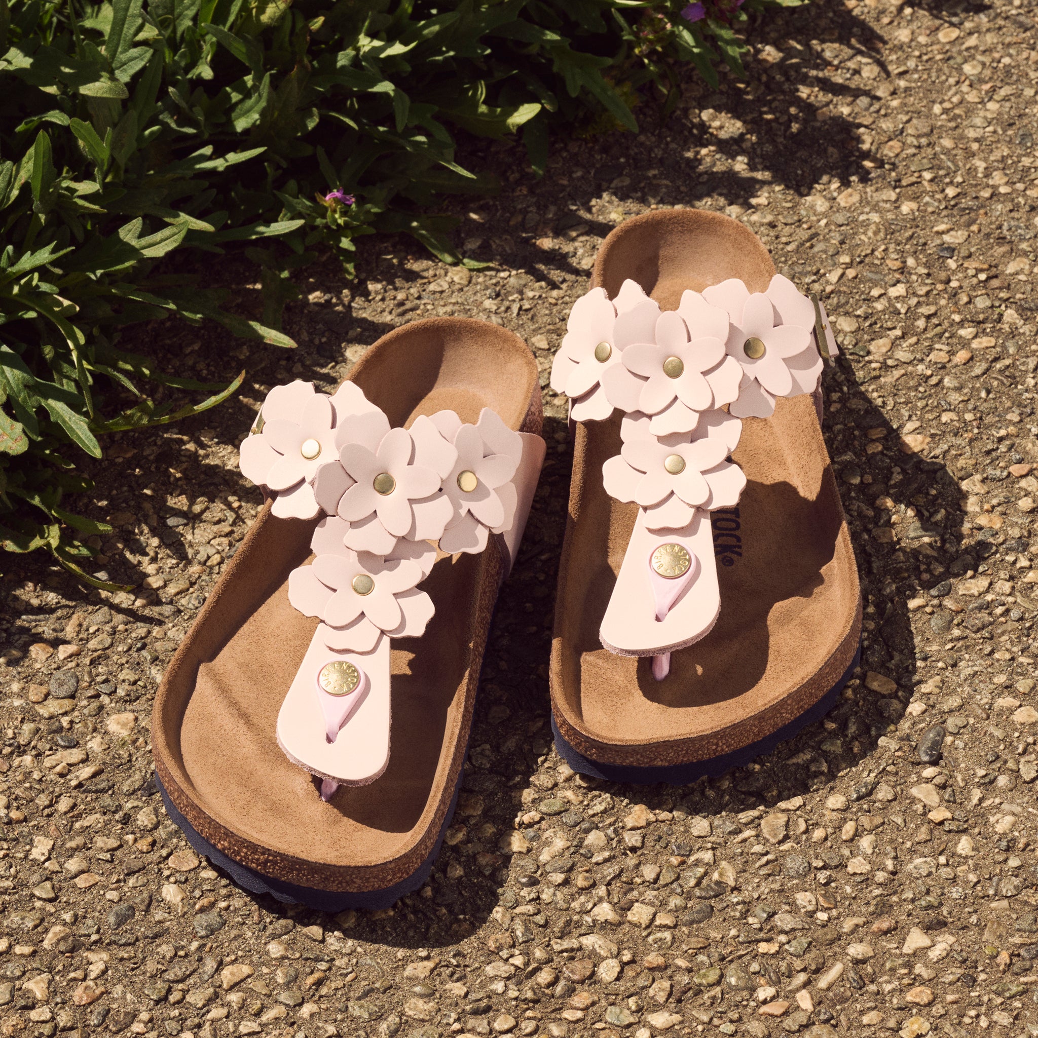 Birkenstock Gizeh Flowers in Light Rose leather – Plaza Shoe Store