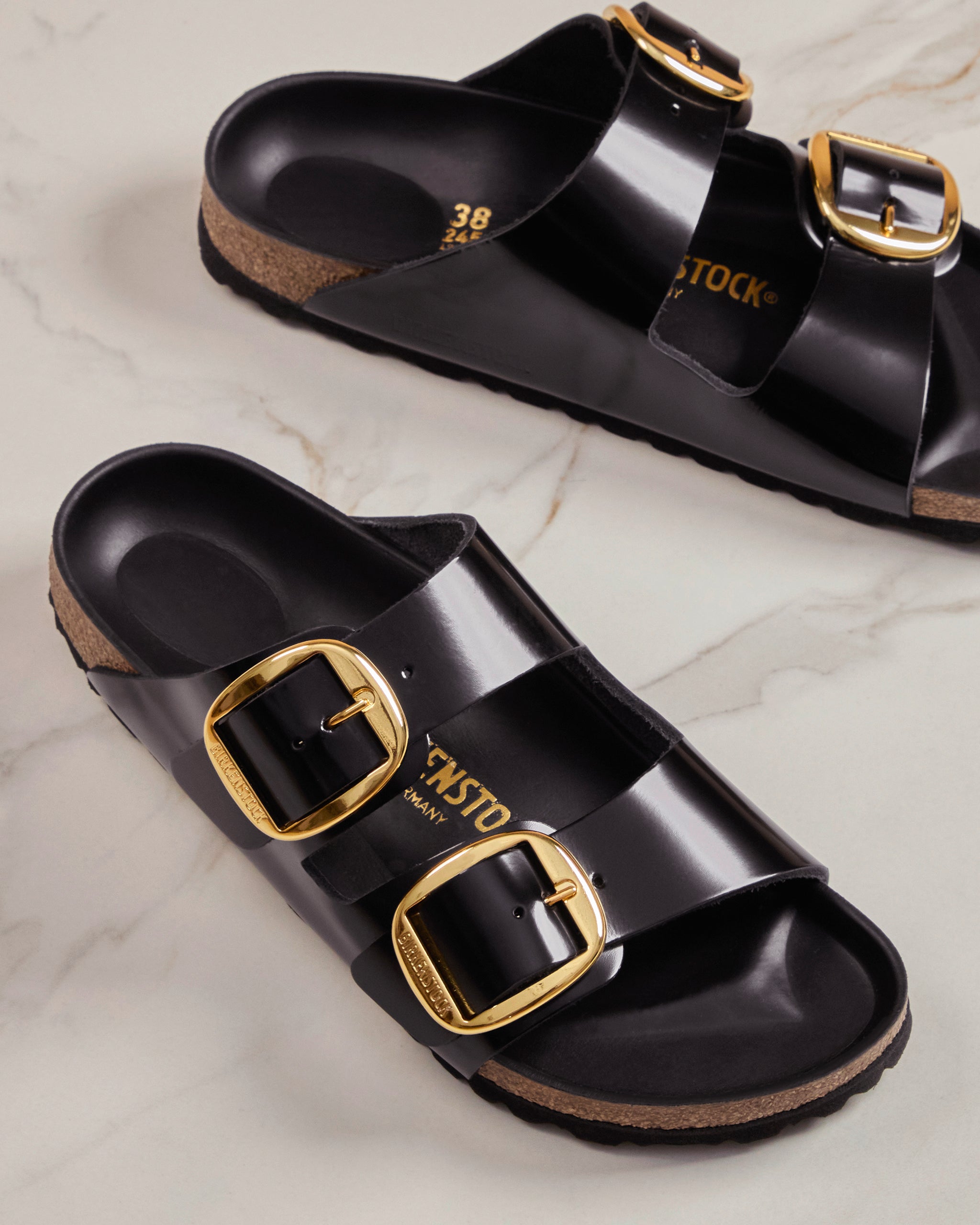 Birkenstock Arizona Big Buckle – Black High-Shine Patent | Plaza