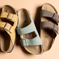 Birkenstock Arizona Soft Footbed in Pure Sage Suede Leather