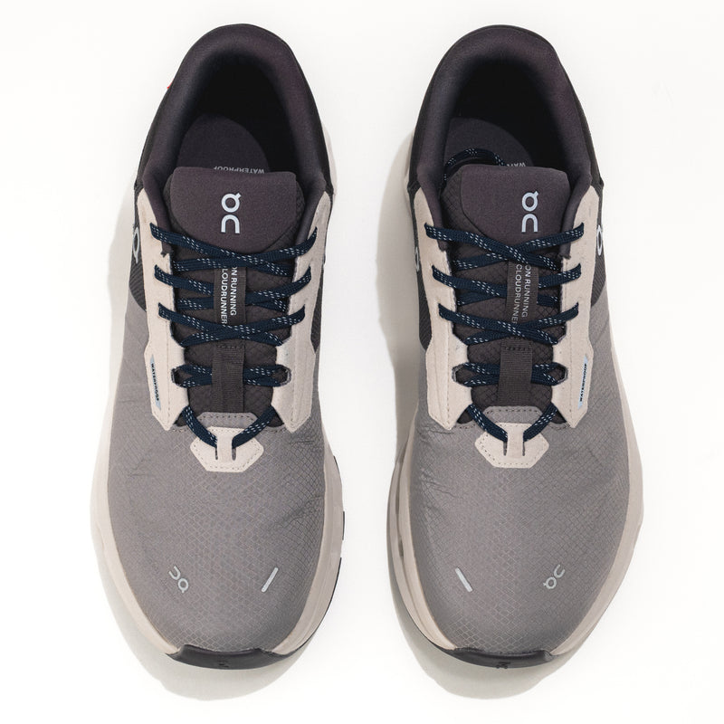 Men’s On Cloudrunner 2 Waterproof Road‑Running Shoe in Zinc/Midnight