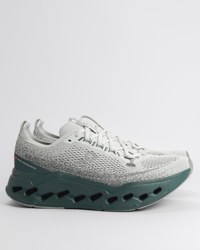 Men’s On Cloudsurfer Max Neutral Running Shoe in Iceberg / Olive&nbsp;