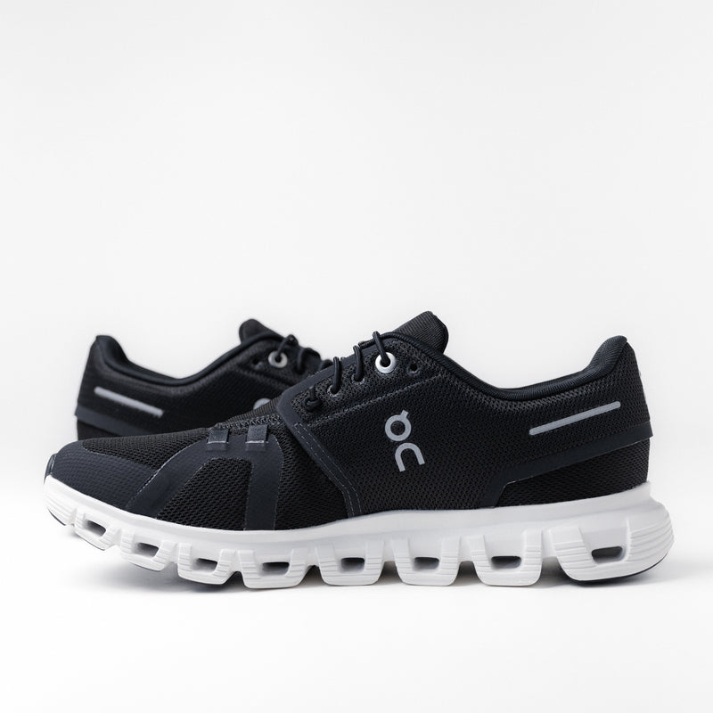 Women's On Running Cloud 6 step-in sneaker in Black/White