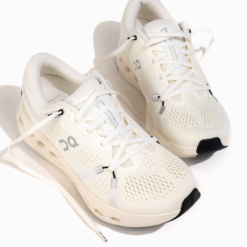 Women's On Running Cloudsurfer 2 Running Shoe in Ivory/Ivory