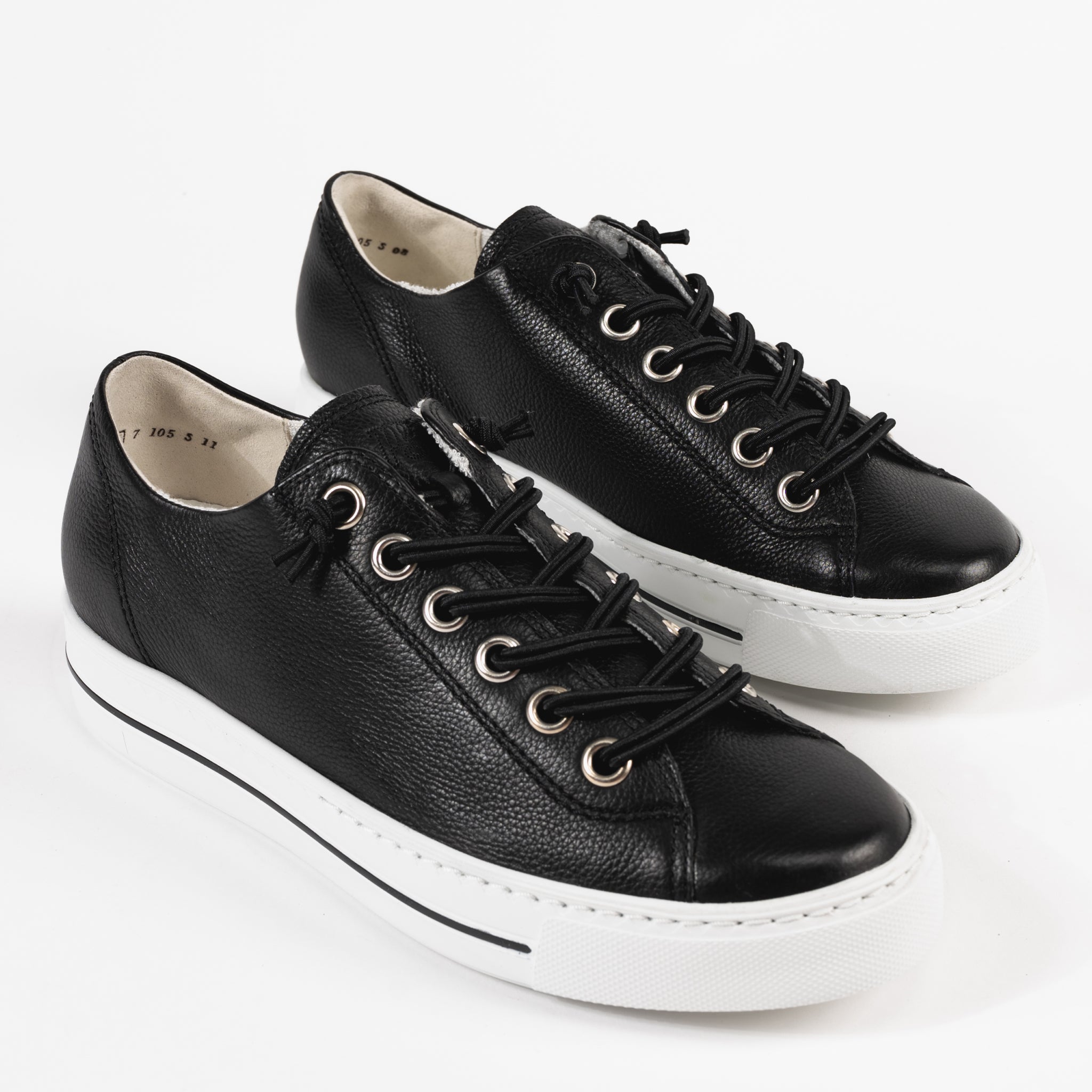Paul Green Hadley 4081-058K | Women's Black Leather Sneaker