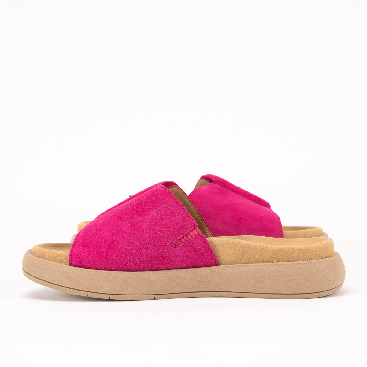 BUCKLE SLIDE - PINK - NUBUCK