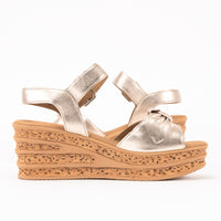 BOW WEDGE - METAL - LEATHER