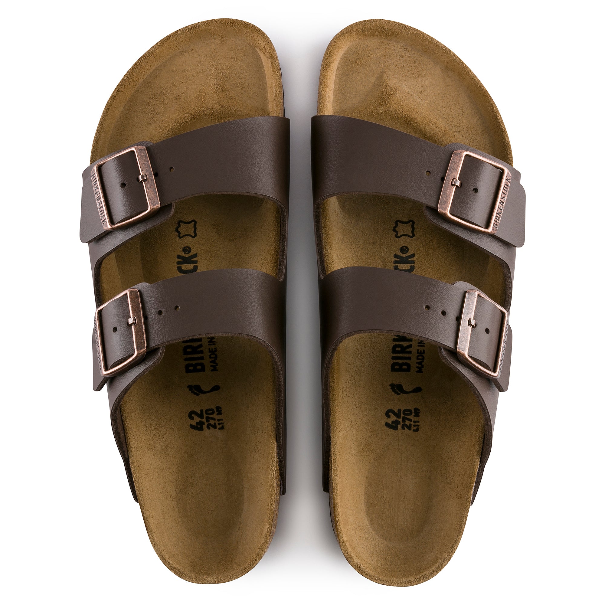 BIRKENSTOCK ARIZONA UNISEX EVERDAY SANDAL IN BROWN BIRKO-FLOR