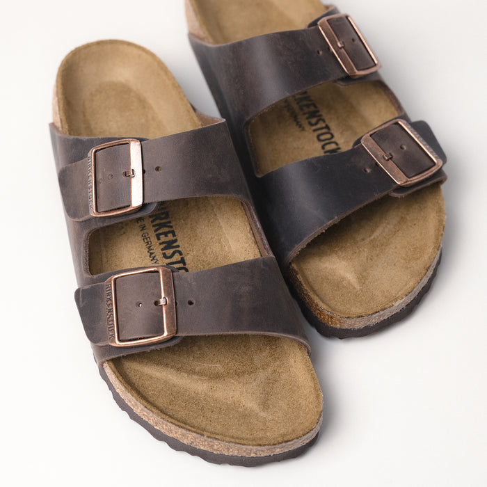 Detail of the suede-lined footbed in the Birkenstock Arizona Sandal, designed for custom support and long-lasting comfort.