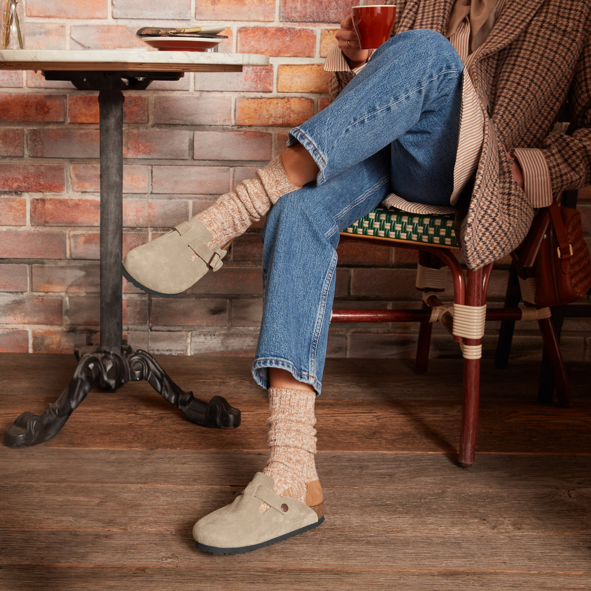 Birkenstock boston taupe suede Clearance