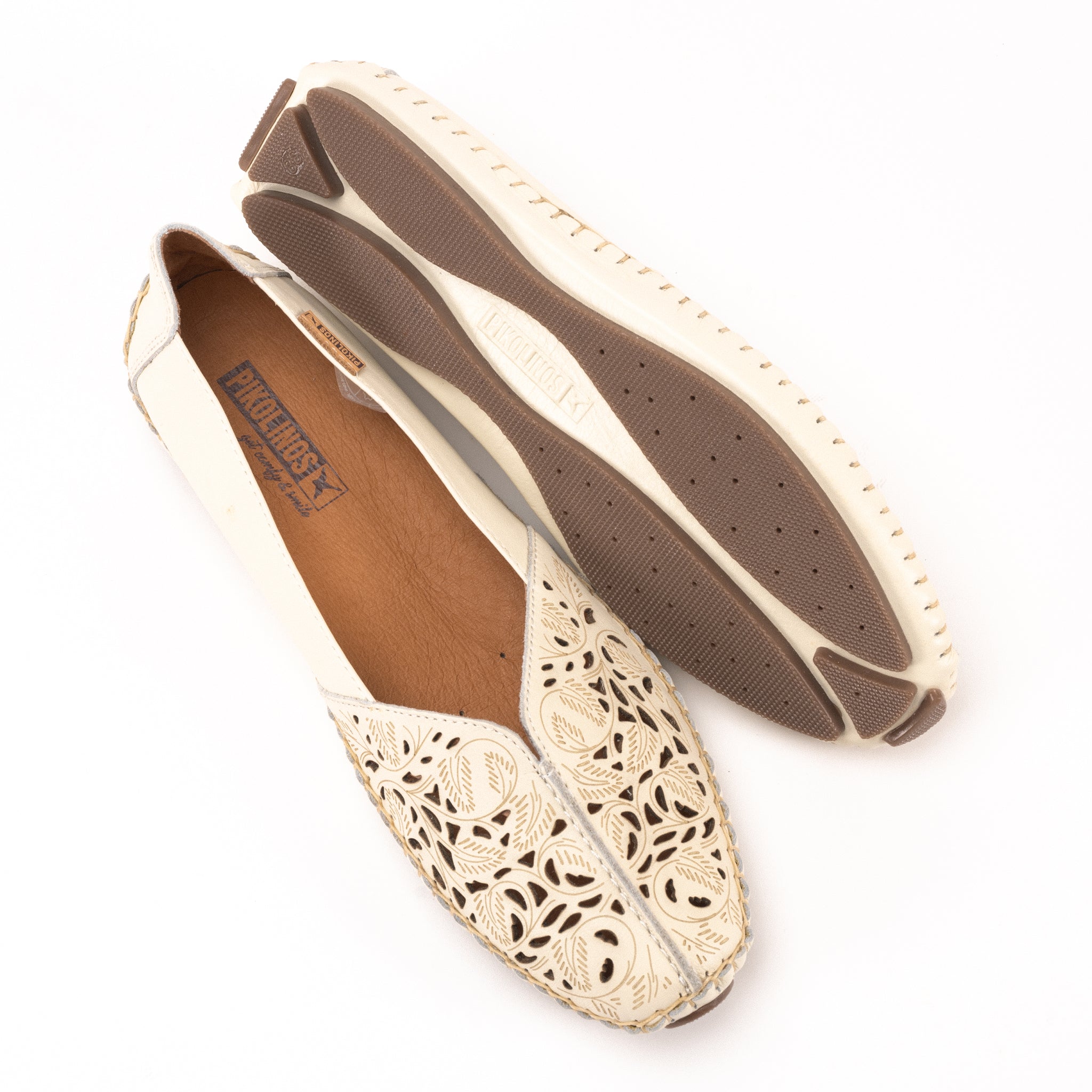 ④苺 WOMEN'S PIKOLINOS JEREZ SO - NATA - LEATHER – Plaza Shoe Store