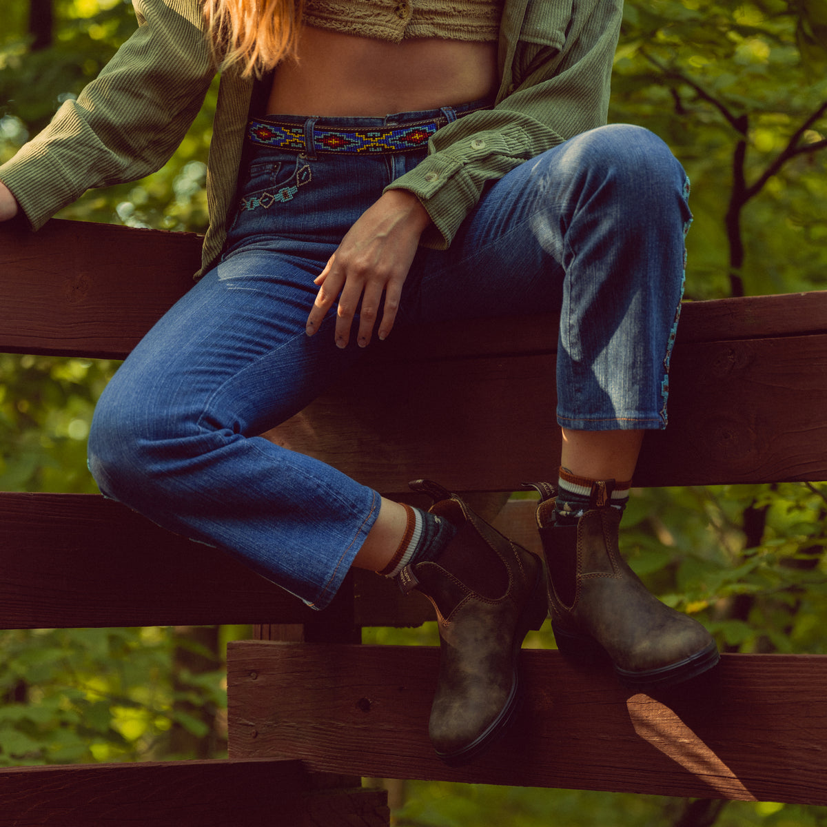 Jeans Women's Blundstone 550 Brown Premium Leather Chelsea