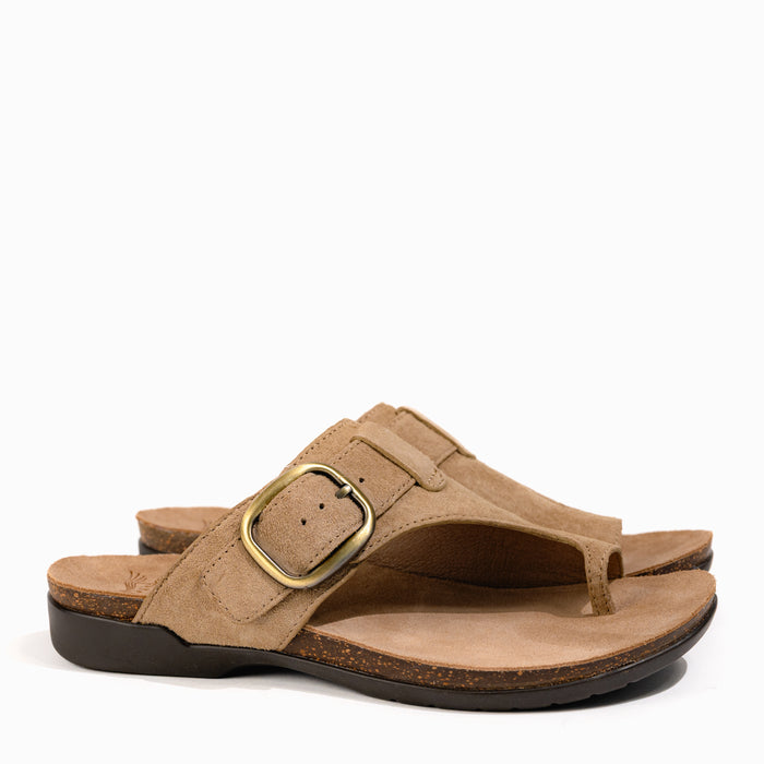 Women's Dansko Rylee Toe Post Slide in Sand Suede