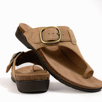 Women's Dansko Rylee Toe Post Slide in Sand Suede