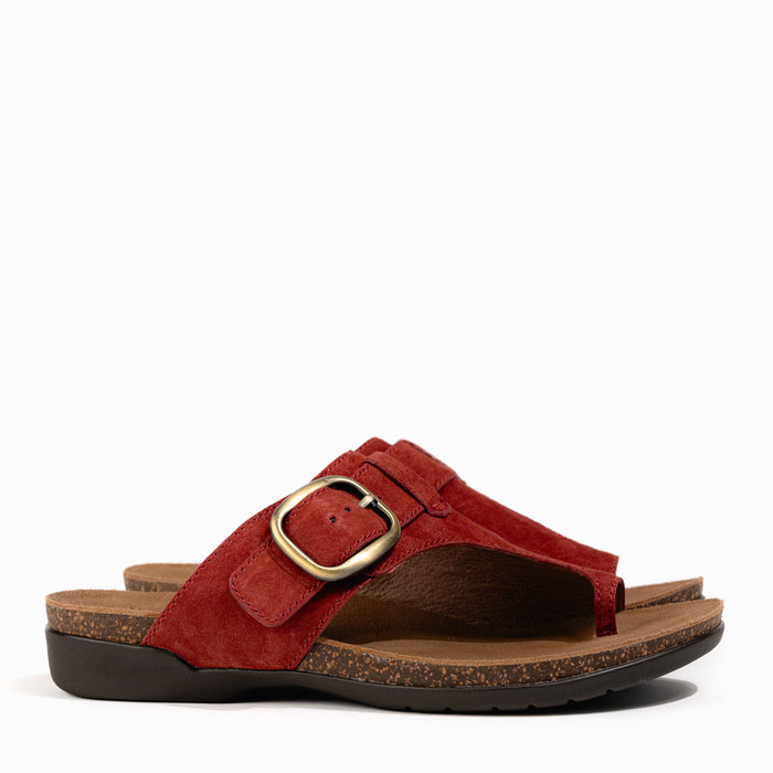 Women's Dansko Rylee Toe Post Slide in Cayenne Suede