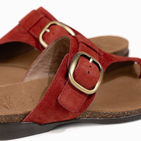 Women's Dansko Rylee Toe Post Slide in Cayenne Suede