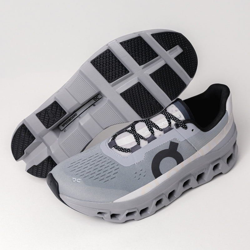 Sole of the Cloudmonster, showing durable grip and CloudTec® pods optimized for cushioning.