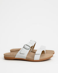 Dansko Justine Leather Slide Sandal in White
