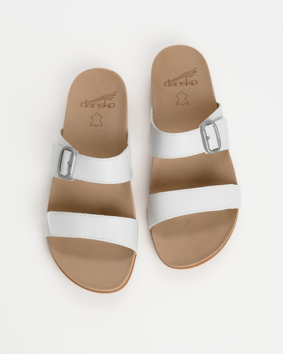 Dansko Justine Leather Slide Sandal in White