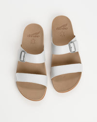 Dansko Justine Leather Slide Sandal in White