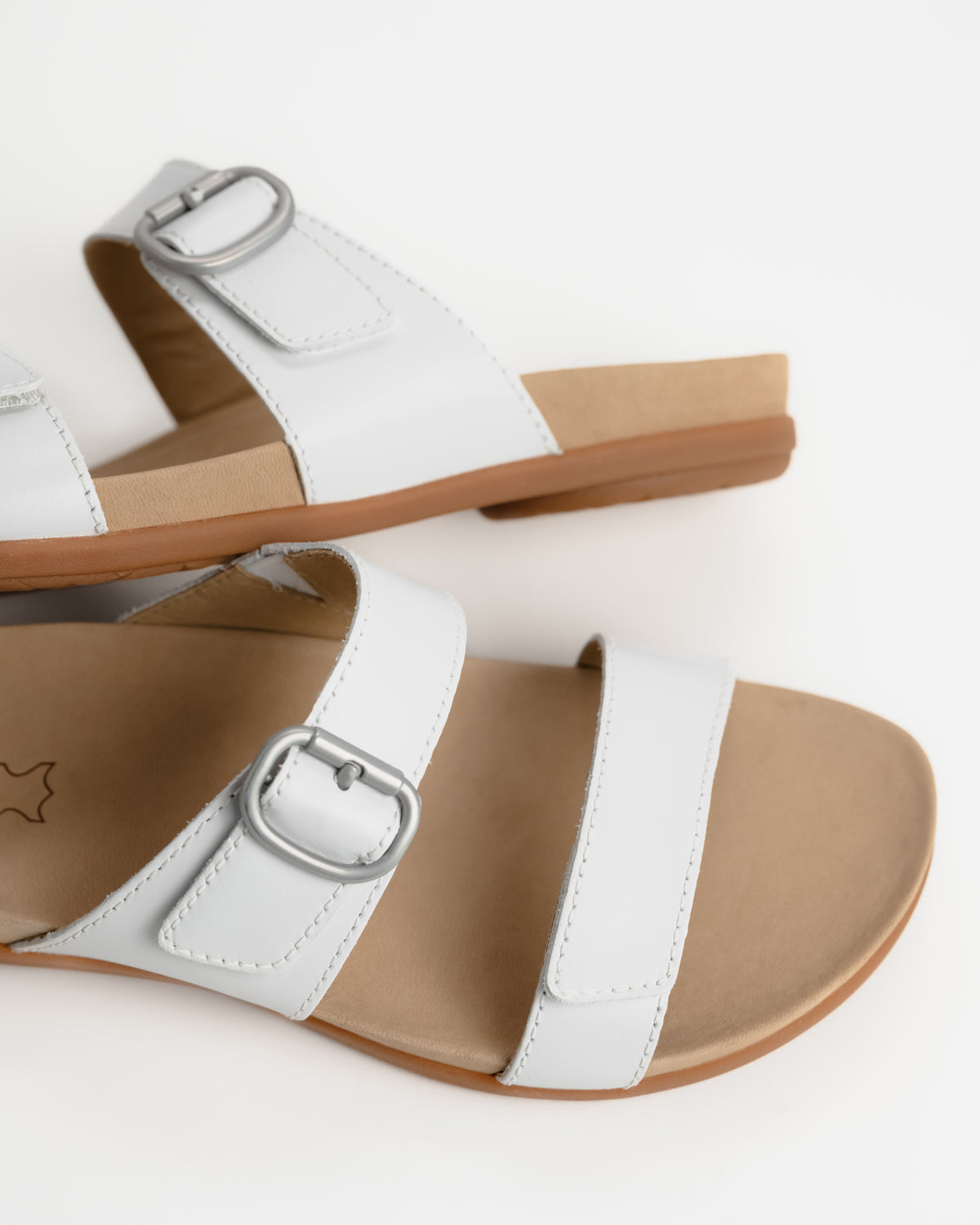Dansko Justine Leather Slide Sandal in White