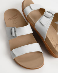 Dansko Justine Leather Slide Sandal in White