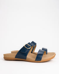 Dansko Justine Leather Slide Sandal in Marine Blue