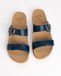 Dansko Justine Leather Slide Sandal in Marine Blue