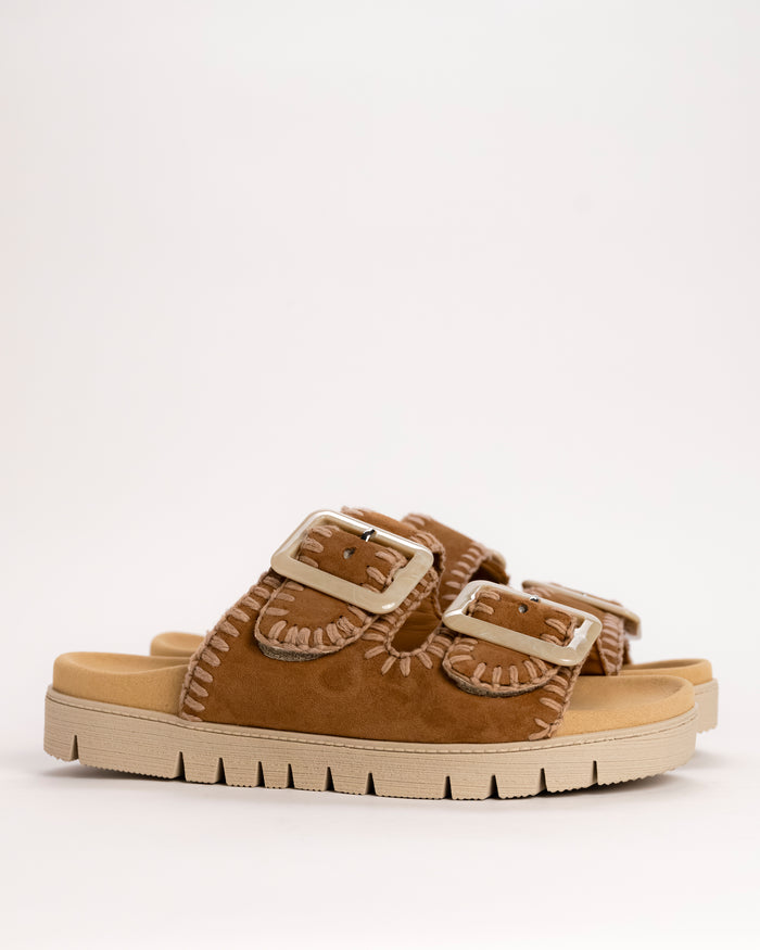 Women’s Gabor Whipstitch Slide Sandal in Tan Suede (63.741.14)